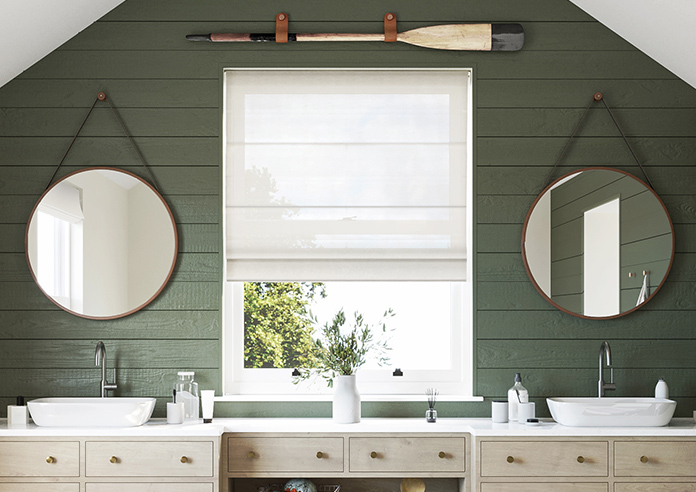 Tanami Voile, Glacier Grey - Motorised Roman Blind - Image 3